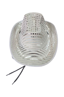 Wickedfun Silver Sequin Cowboy Hat
