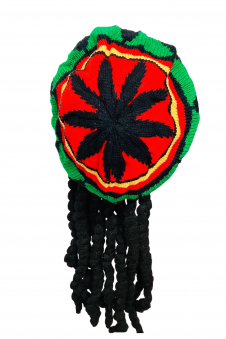 Wickedfun Unisex Rasta Jamaican Hat with Dreadlocks