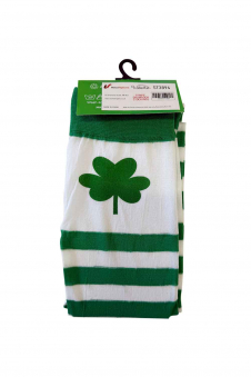 Wickedfun White and Green Stripe Shamrock Stockings