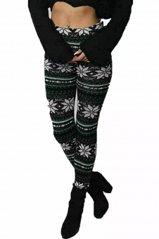 Women Black & White SnowFlakes Union Jack Legging & Cycling Short