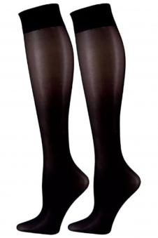 Women Black Microfiber Knee High Trouser Socks (PACK OF 3)