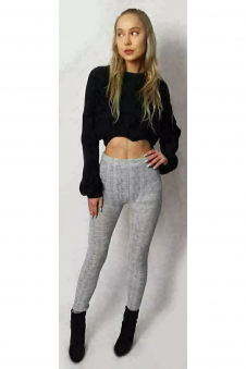 Women Grey Chain Union Jack Legging & Cycling Short