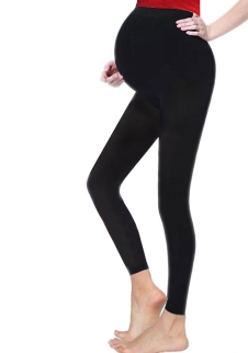 Hugs and Kisses Black Maternity Fit Belly Leggings