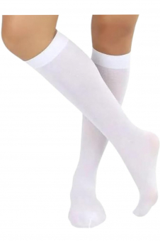 Women White Microfiber Knee High Trouser Socks (PACK OF 3)