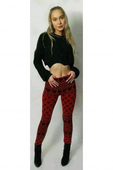 Women Red Heart Union Jack Legging & Cycling Short