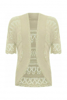 Women Stone Open Front Crochet Bolero Shrug Cardigan