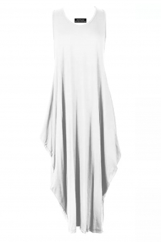 Women White Plus Size Parachute Tulip Dress