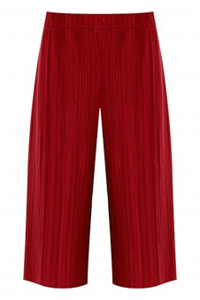 Women Wine Plus Size Pleated Elasticated Culottes