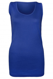 Womens Royal Blue Stretchy Ladies Ribbed Top Cotton Summer Vest Tank