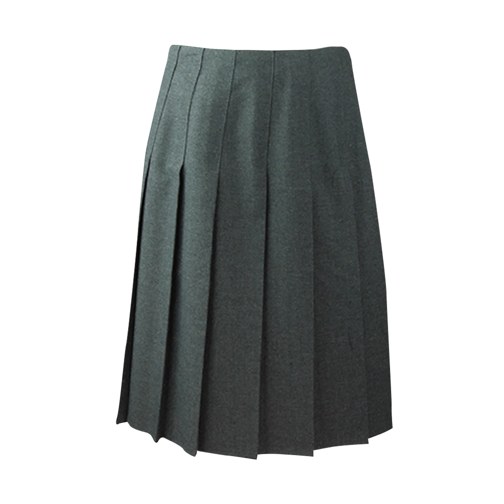 Top Stitched Pleated Skirt Without Waistband