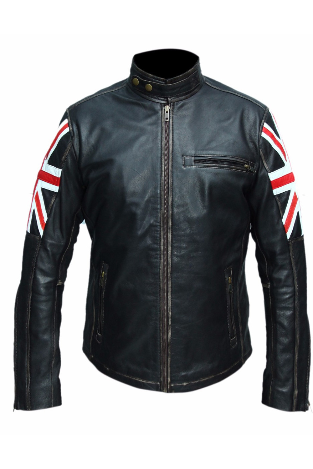 UK Flag Biker Vintage Leather Jacket