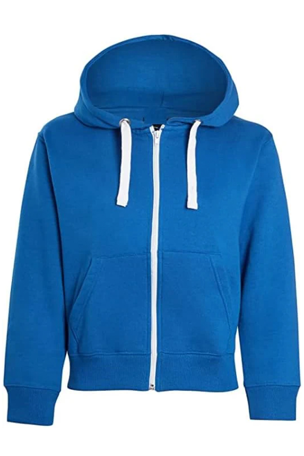 Unisex Boys Girls Plain Zip Hooded Sweatshirt Top Back to School UK Size 7-13 Years Royal Blue