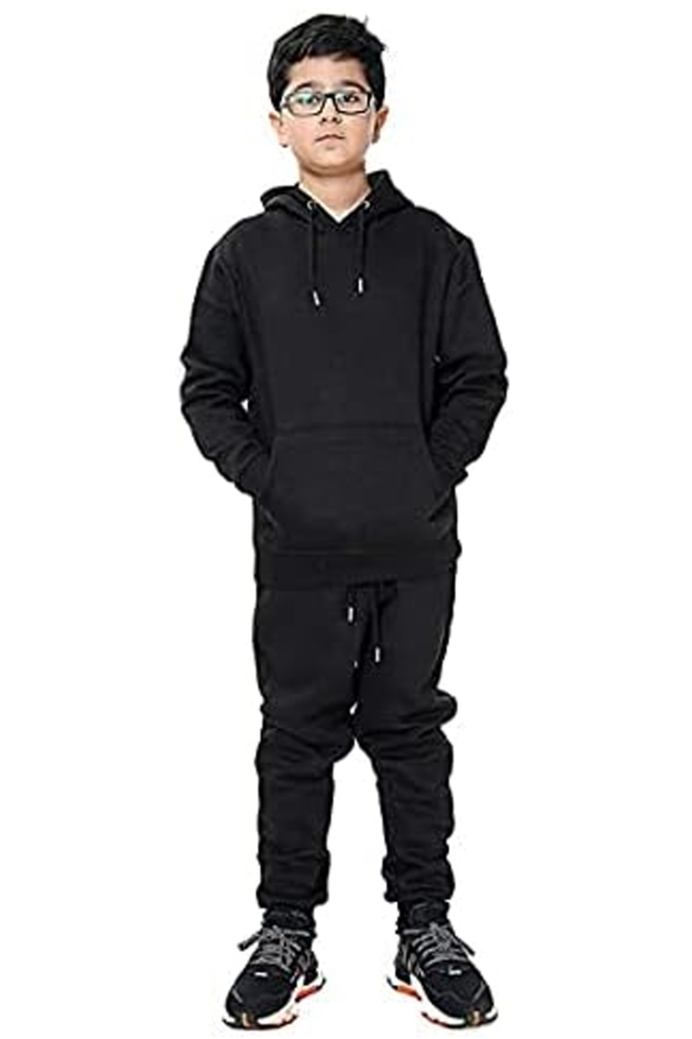 Unisex Girls & Boys Plain Pullover Hooded & Bottom Full Tracksuit UK Age