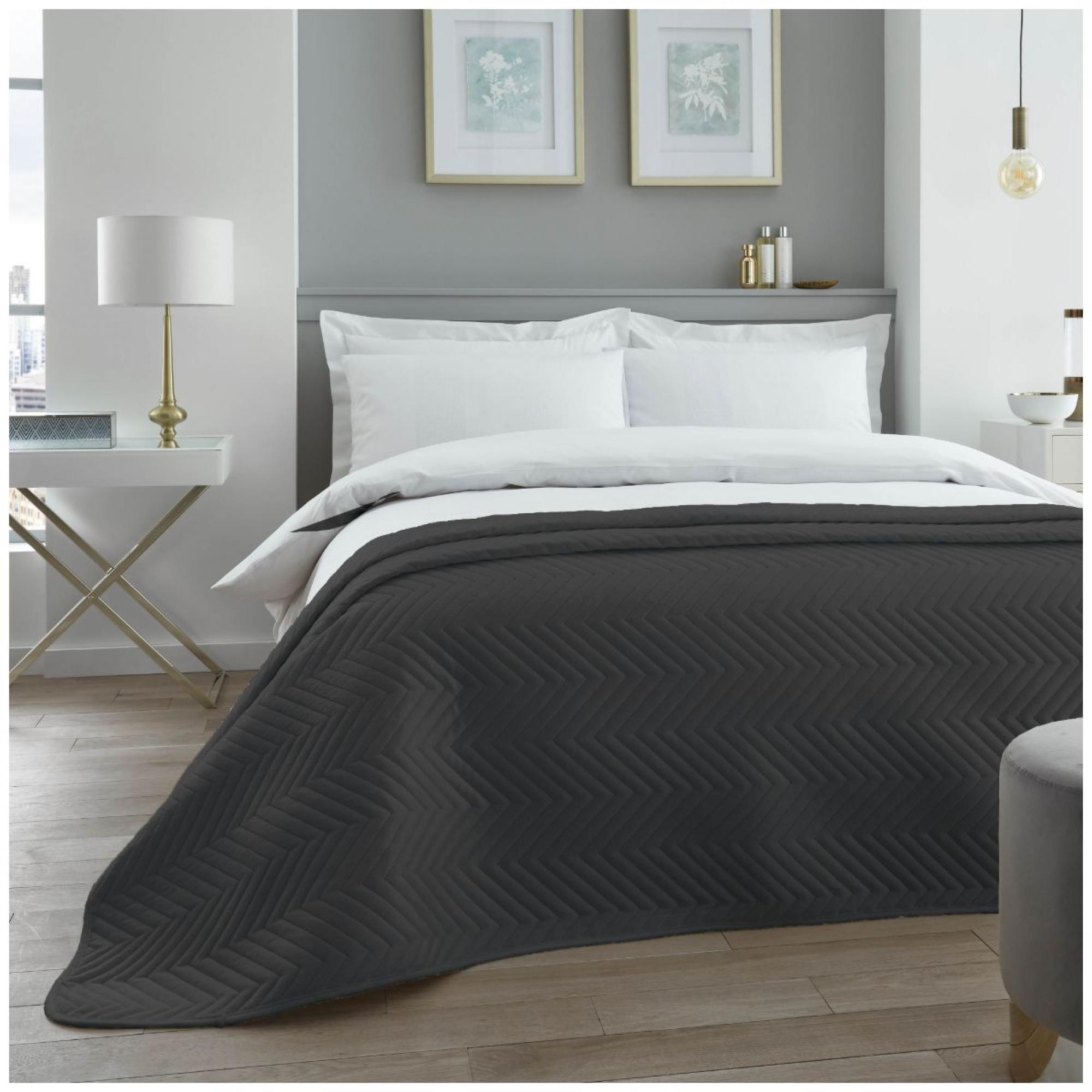 Velvet Touch Bed Spread Charcoal