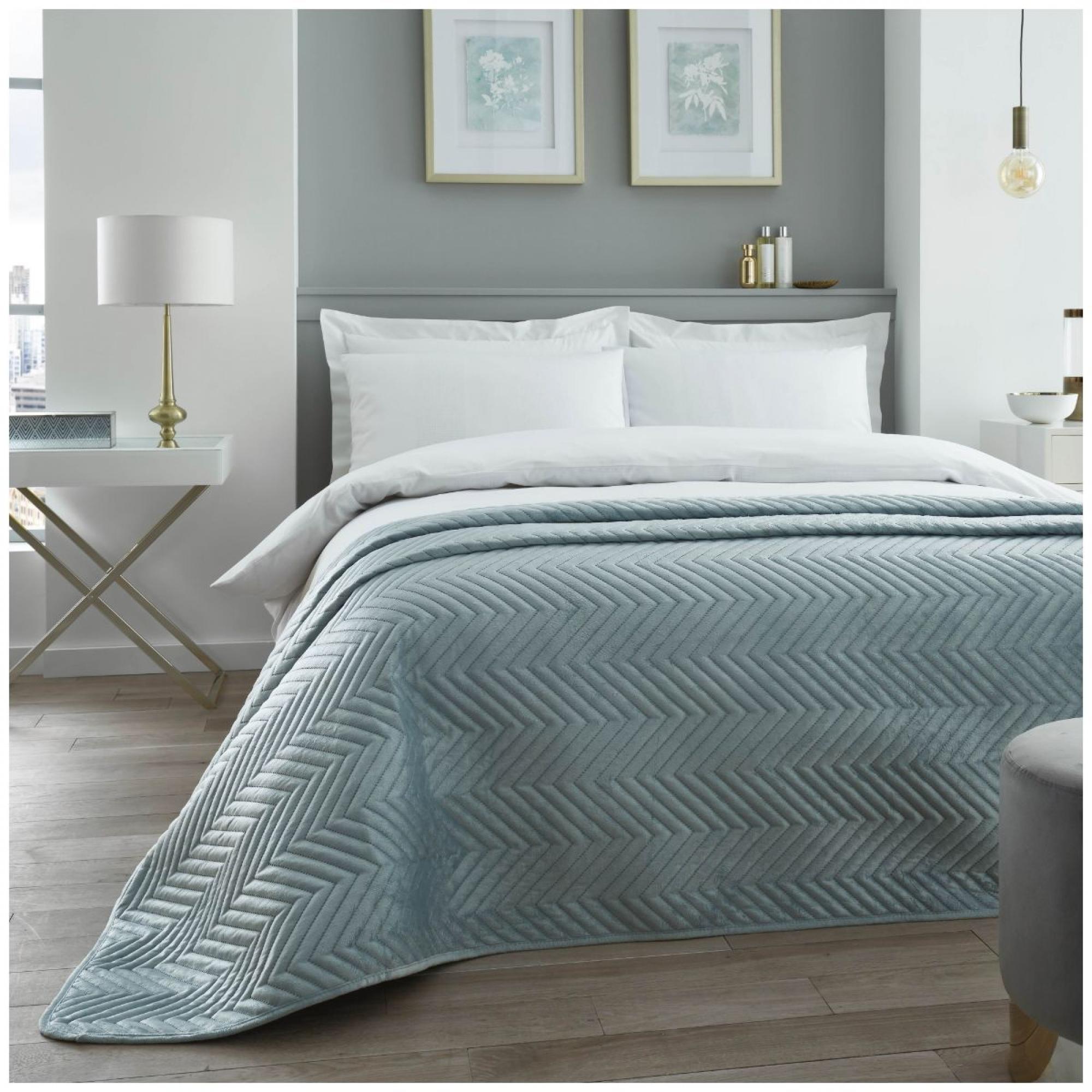 Velvet Touch Bed Spread Duck Egg