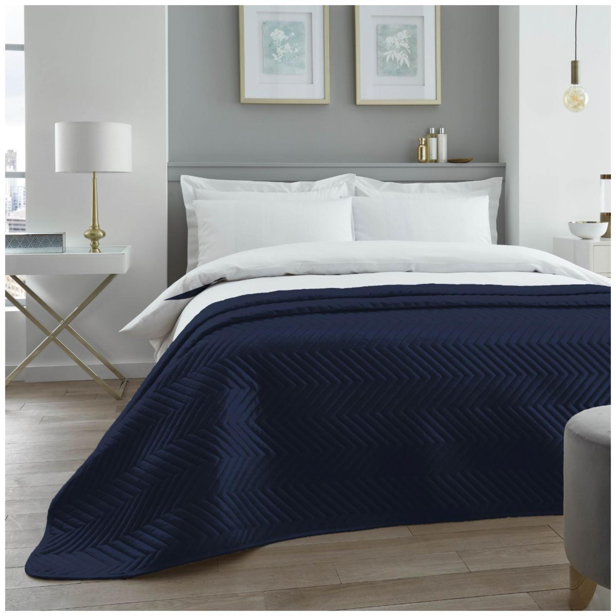 Velvet Touch Bed Spread Navy