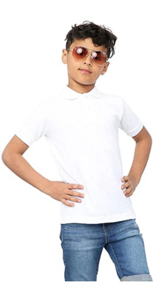 White Child Plain Polo Shirts