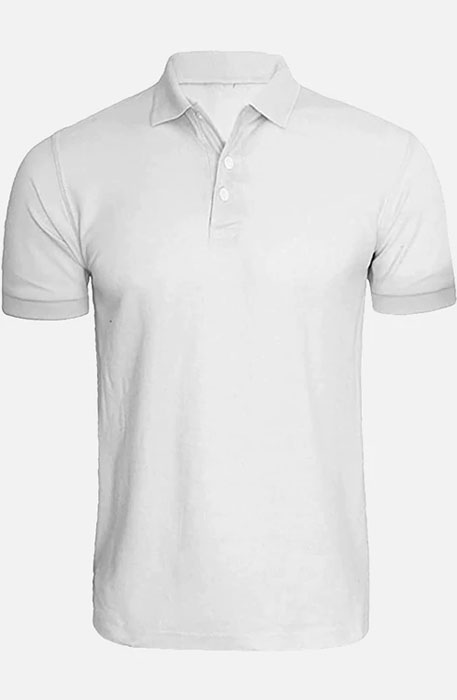 White Mens Plain Polo Shirts