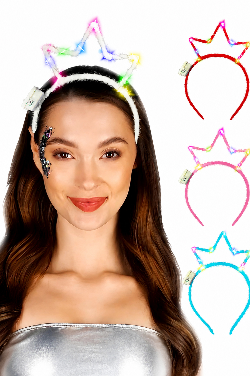 Wickedfun 12pc Assorted Wire Light Up Crown Headband