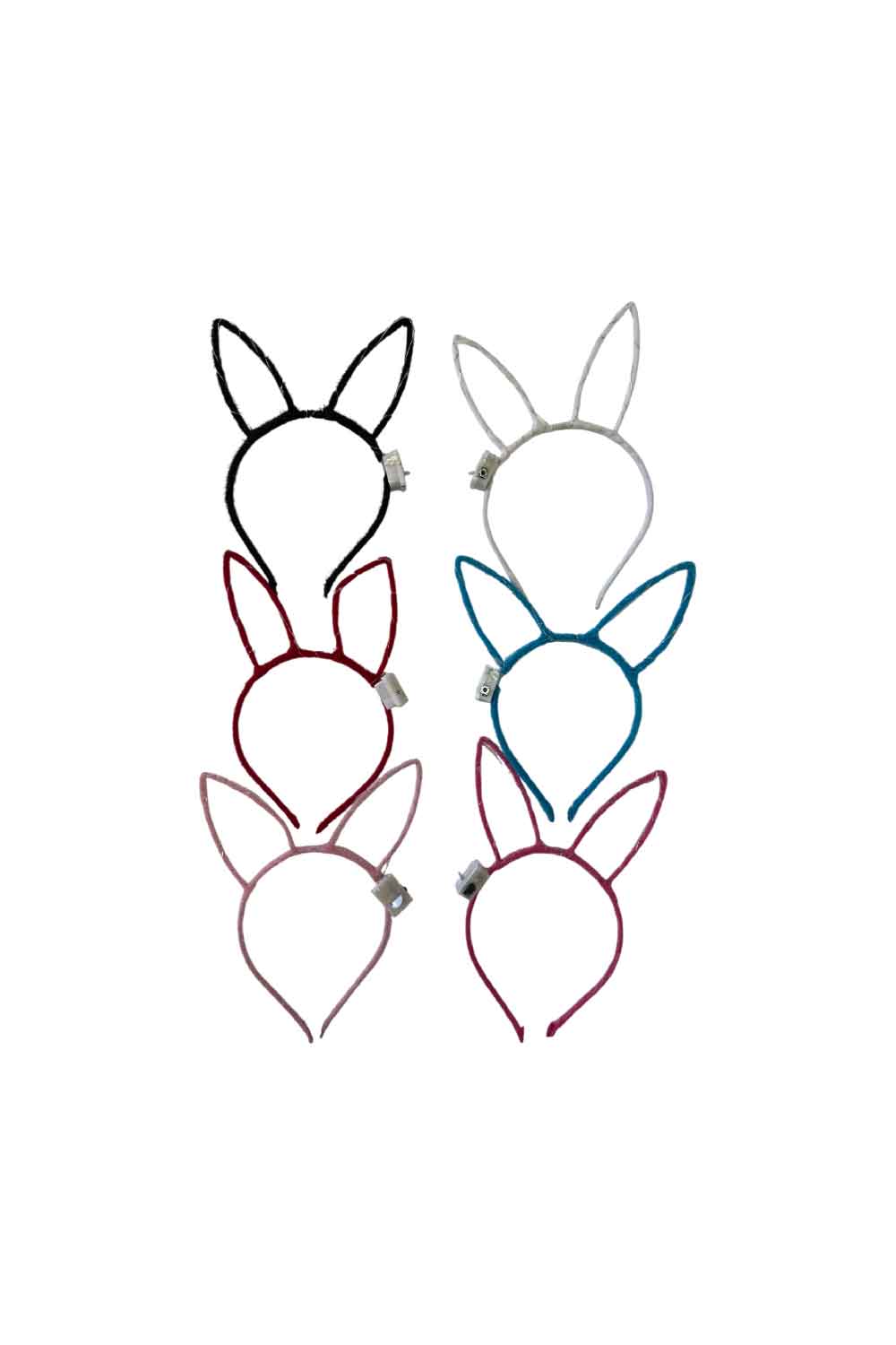 Wickedfun 12pc Assorted Wire Light Up Rabbit Ear Headband