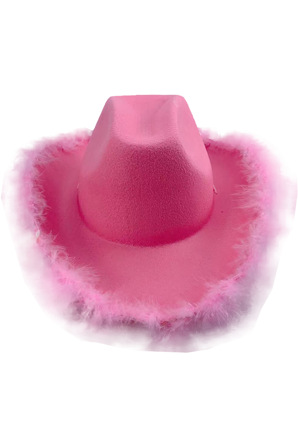 Wickedfun Adult Pink Cowboy Hat With Feather Trim