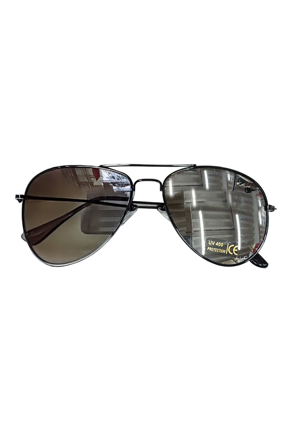 Wickedfun Aviator Glasses Black Frame Mirror Lens