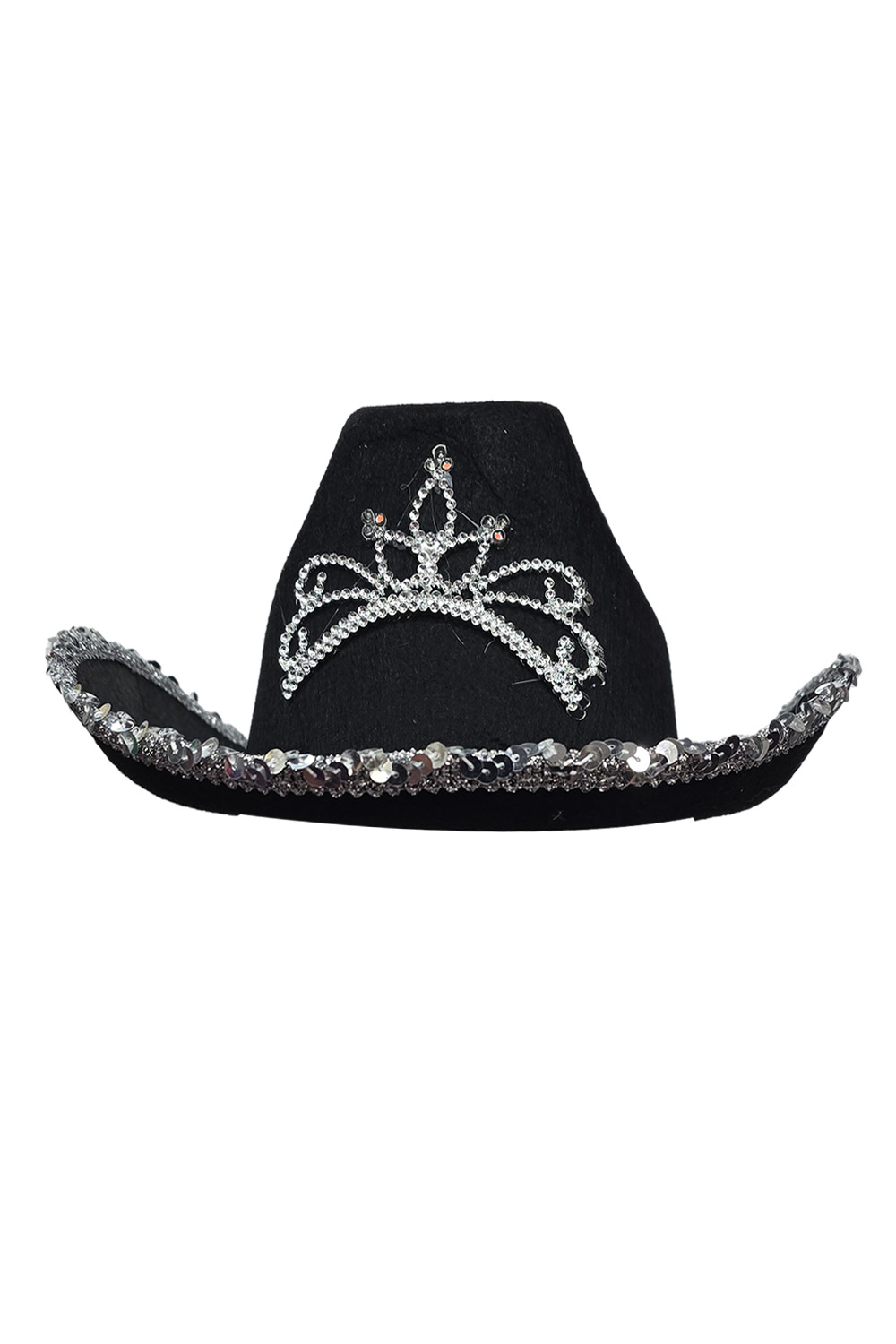 Wickedfun Black Cowboy Hat with Sequin Trim