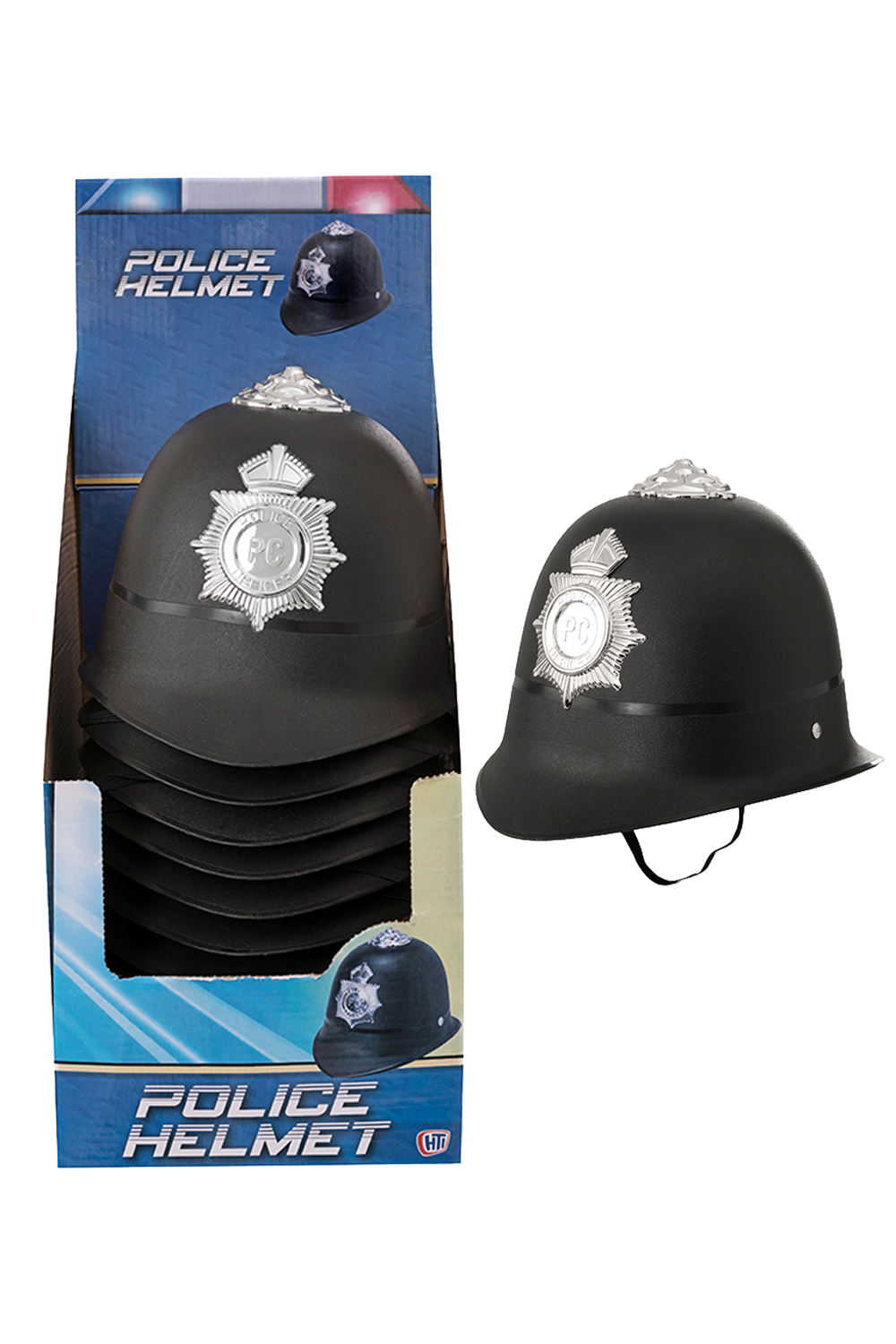  Wickedfun Black Police Helmet Fancy Dress Policeman Hat