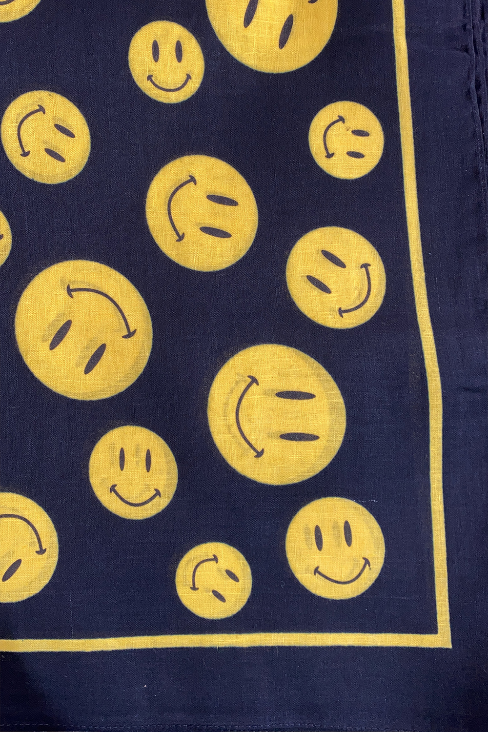 Wickedfun Blue Bandana With Yellow Smiley Face