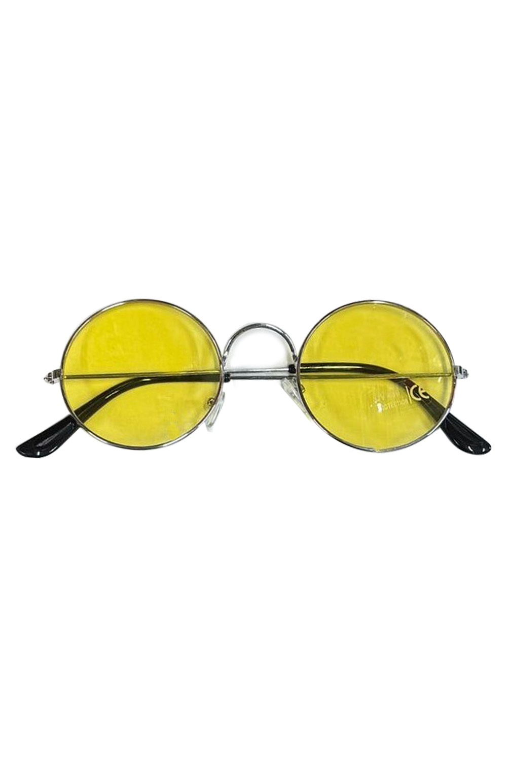 Wickedfun Circle Glasses Silver Frame Yellow Lens