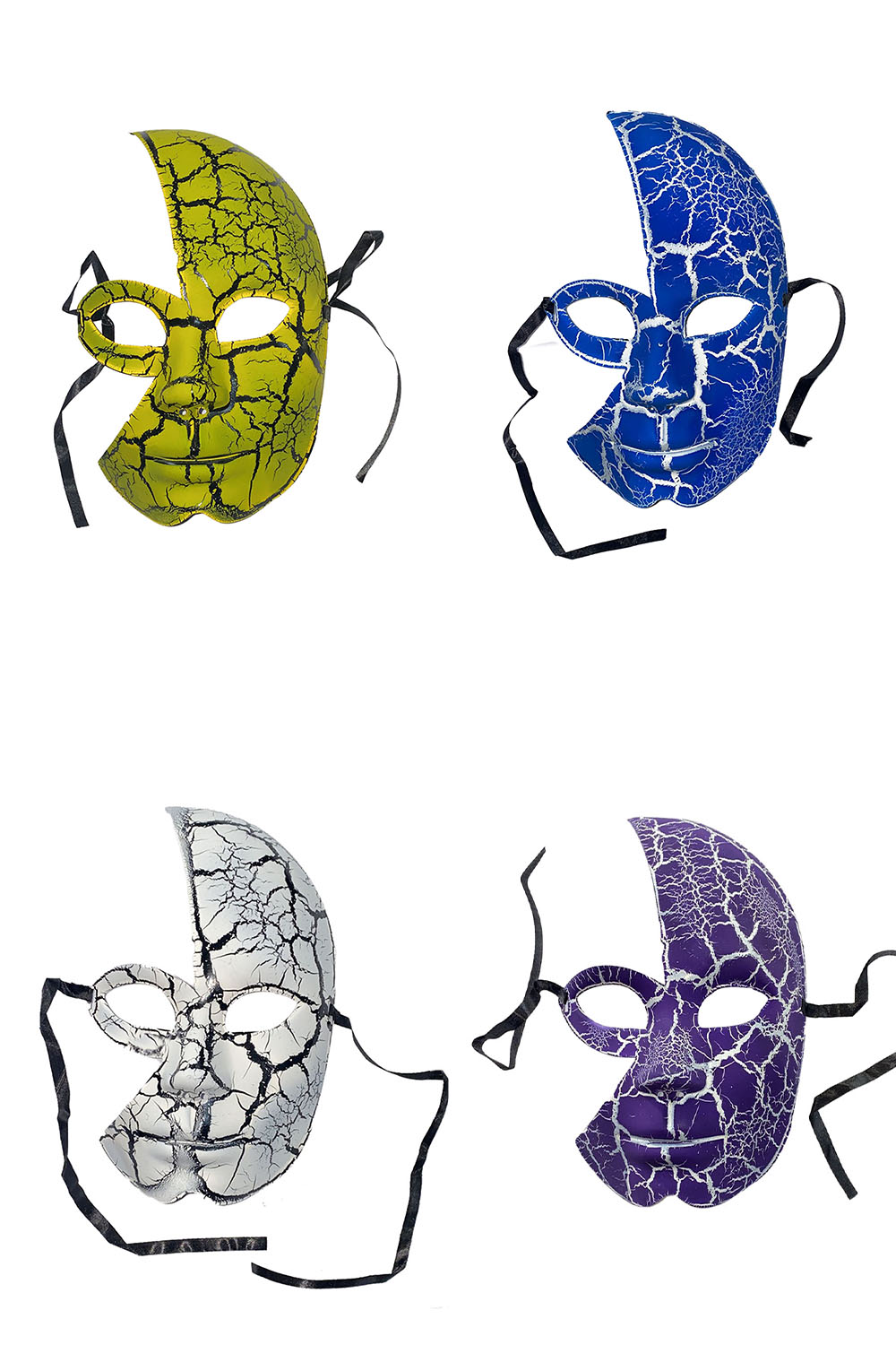 Wickedfun Half Face Assorted Cracked Mask