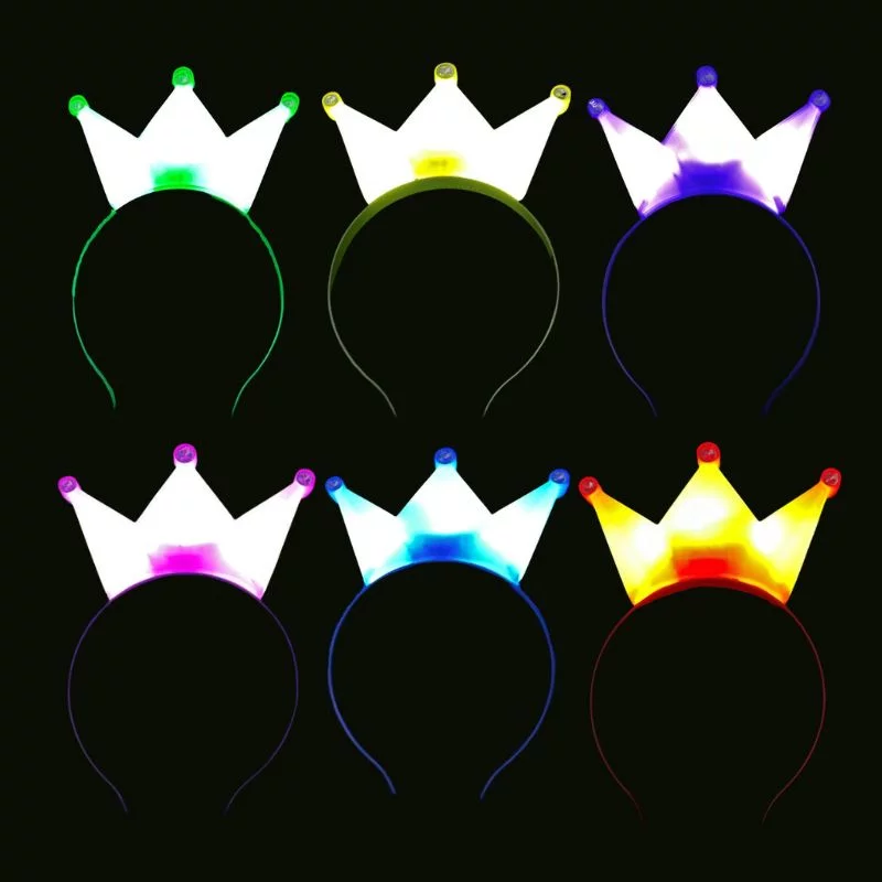 Wickedfun Light Up Flashing Crown Headband (Pack of 12)
