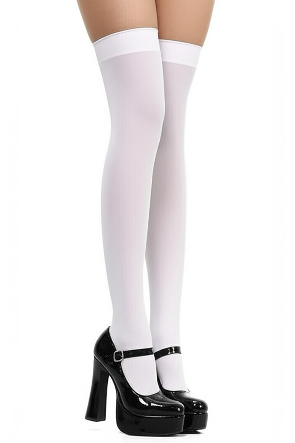 Wickedfun Plain White Stockings