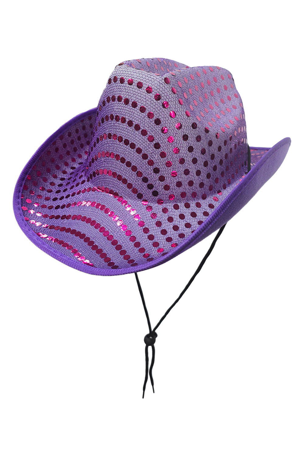 Wickedfun Purple Sequin Cowboy Hat