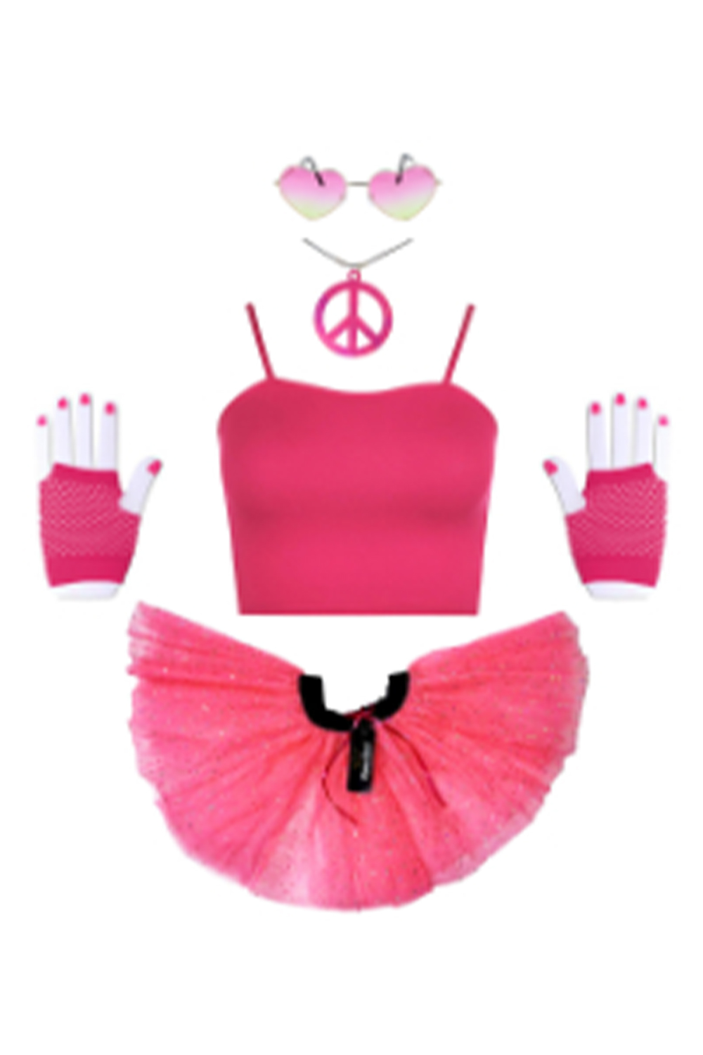Wickedfun Women 80's 5pc Fancy Dress Costume