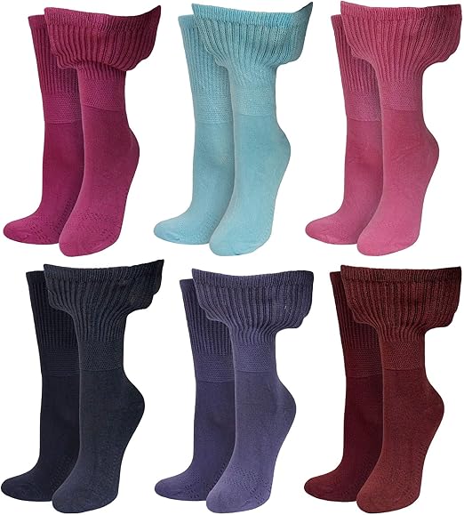 Women Assorted Bamboo Diabetic Extra Wide Lightweight Socks (PACK OF 3)