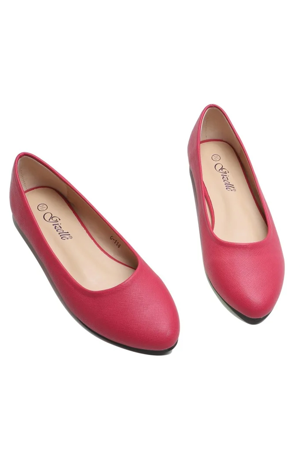 Women Ballet Casual Wear Every-Day Closed Toe Slip On Ballerina Flats Shoes Burgundy