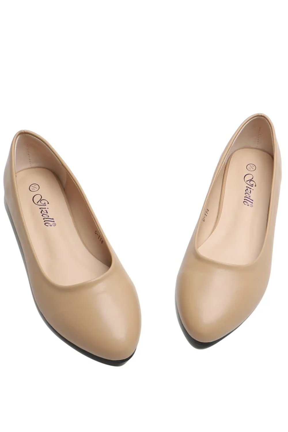 Women Ballet Casual Wear Every-Day Closed Toe Slip On Ballerina Flats Shoes Beige