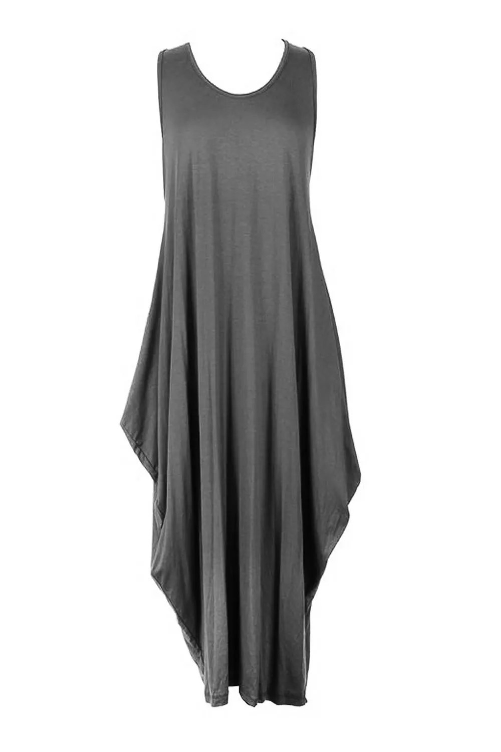 Women Charcoal Plus Size Parachute Tulip Dress