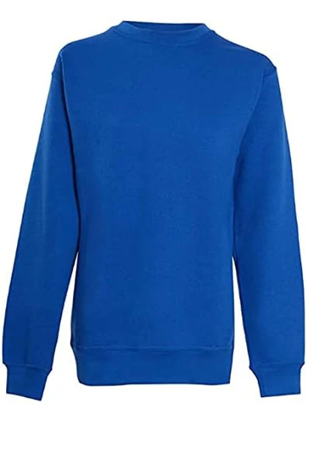 Women Crew Neck Fleece Round Neck Sweatshirt Top UK Size 8-14 Royal Blue