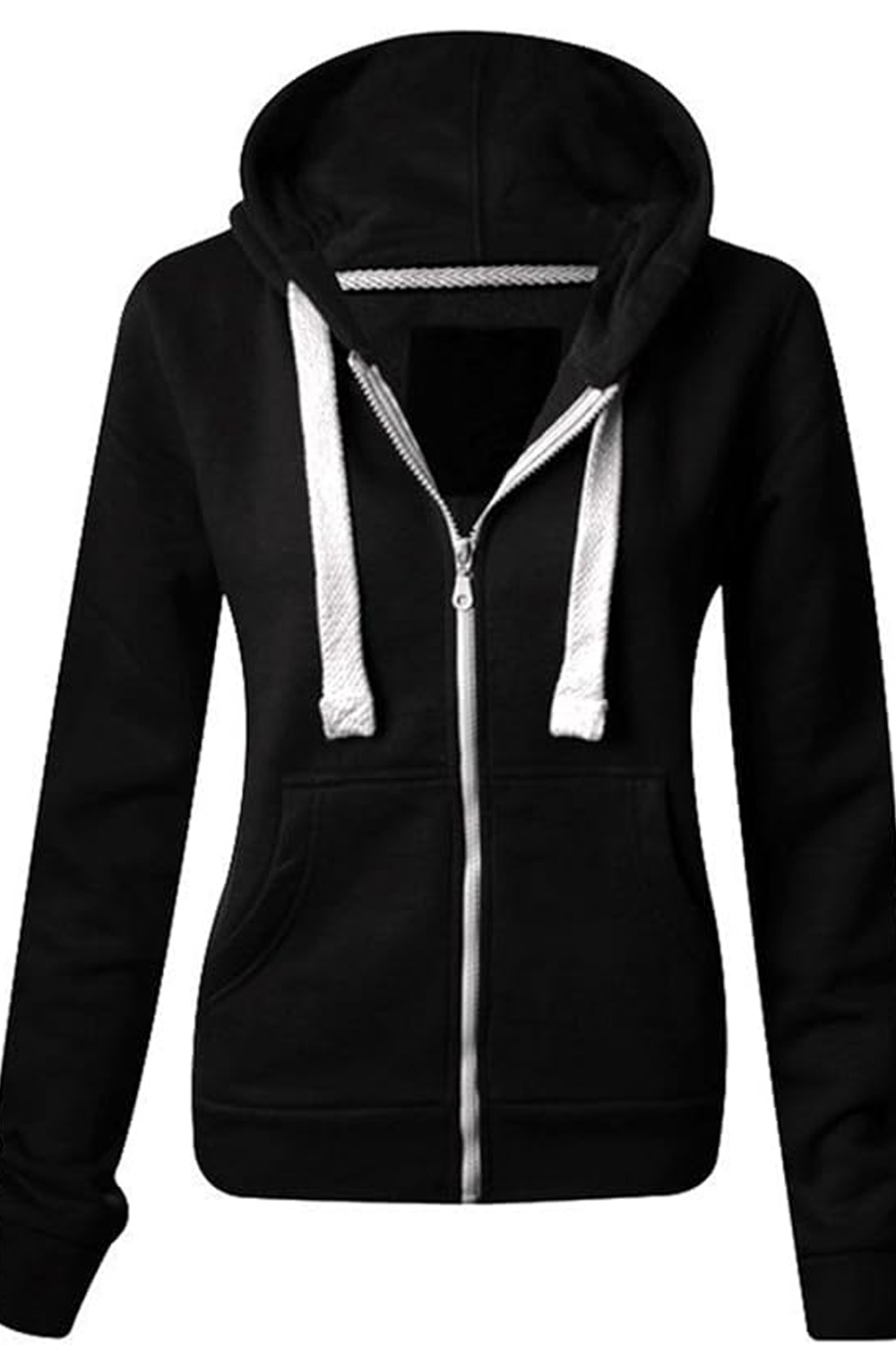 Women's Fleece Zip Hoodie Black-UK 6-30