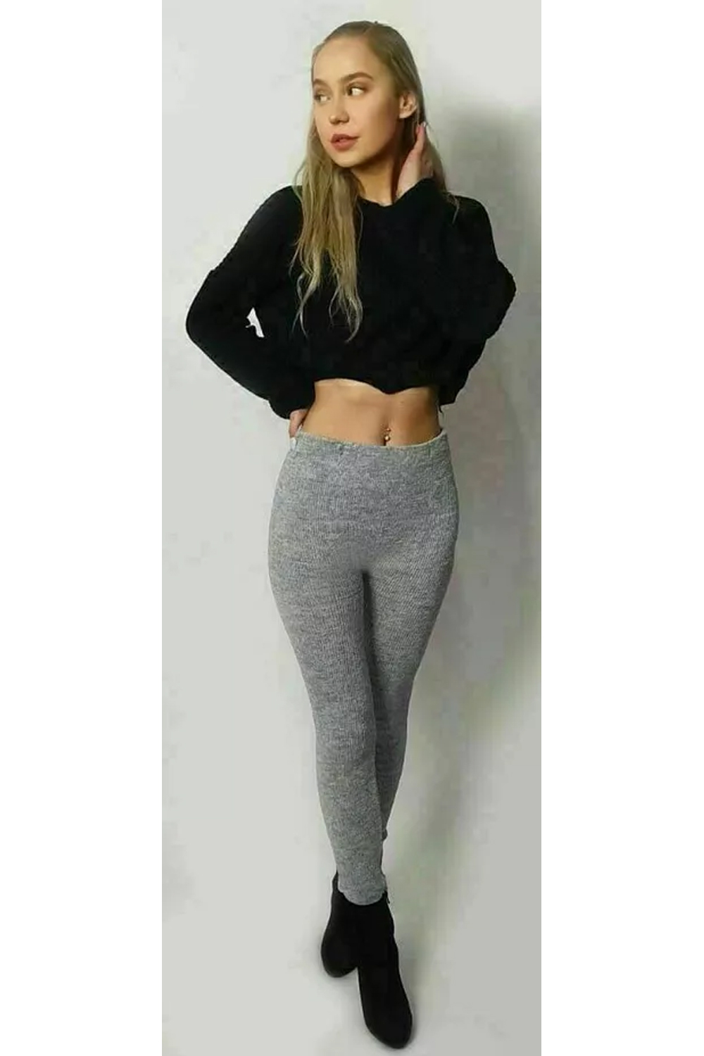 Women Grey Union Jack Legging & Cycling Short