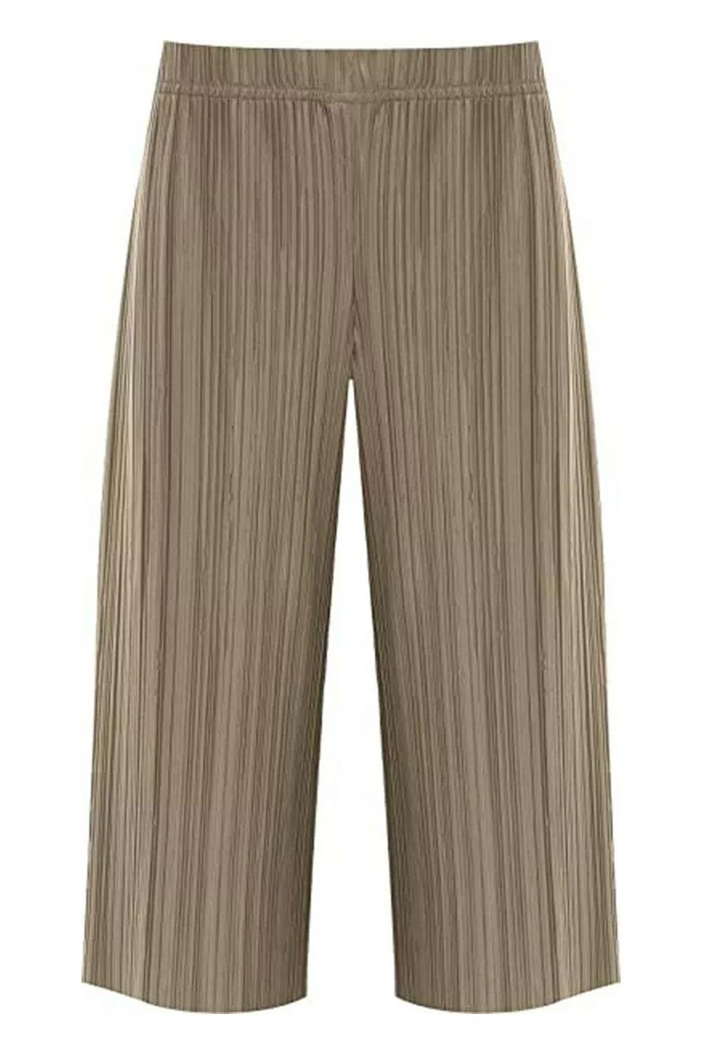 Women Mocha Plus Size Pleated Elasticated Culottes