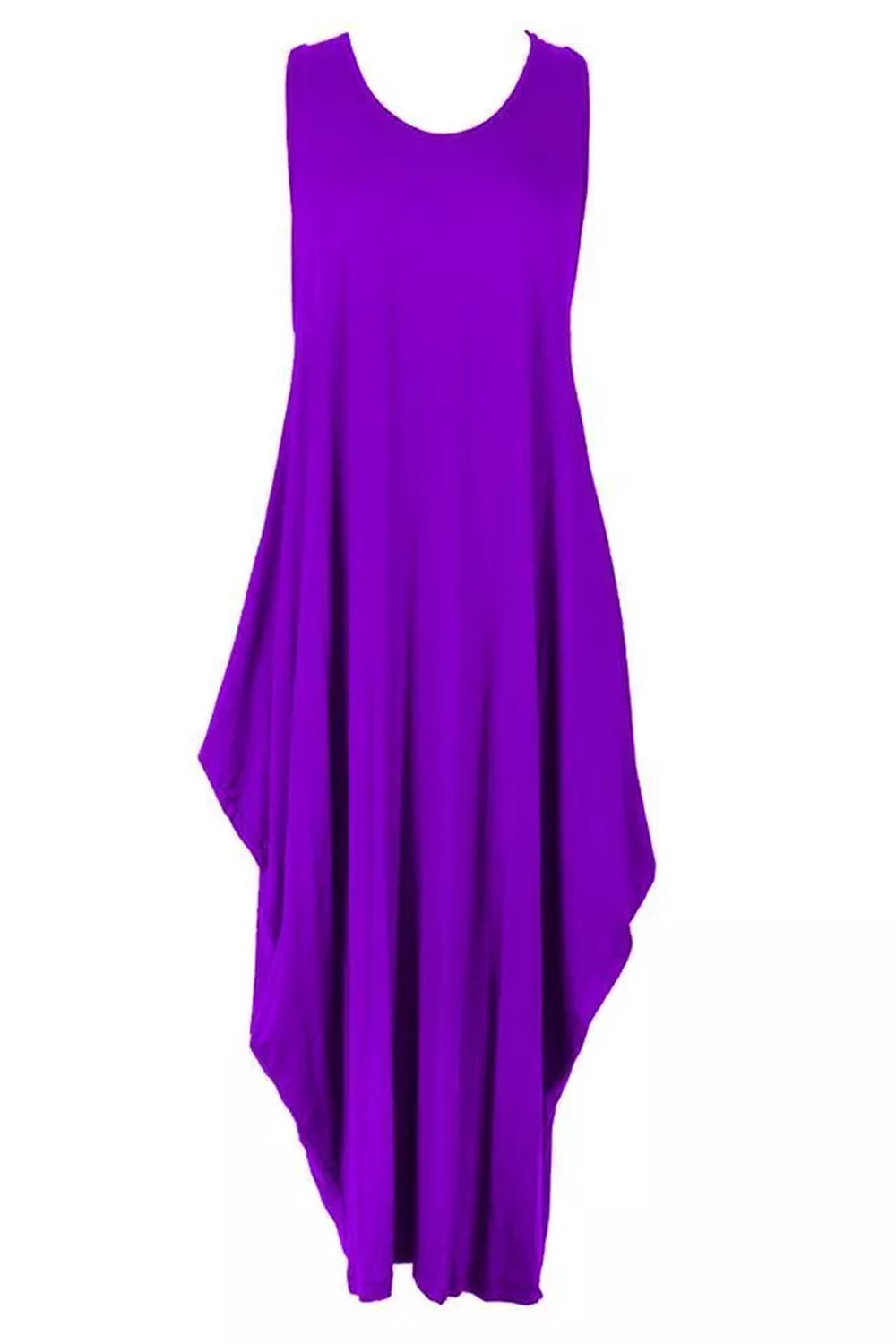 Women Purple Plus Size Parachute Tulip Dress
