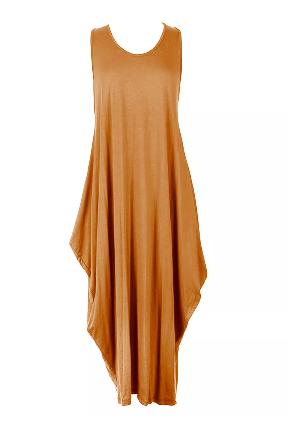 Women Rust Plus Size Parachute Tulip Dress