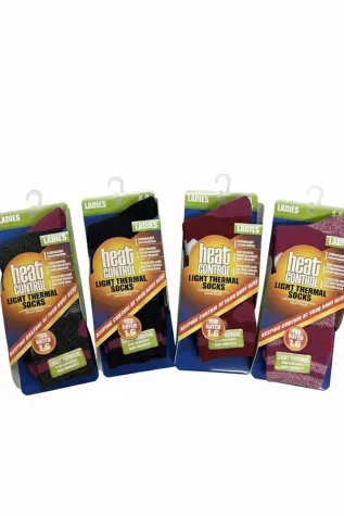 Active Star Women’s Assorted Light Thermal Socks – 1.6 TOG (1 Pair)