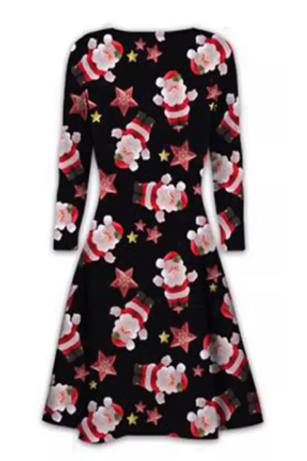 Women Santa Stars Christmas Winter Party Dress