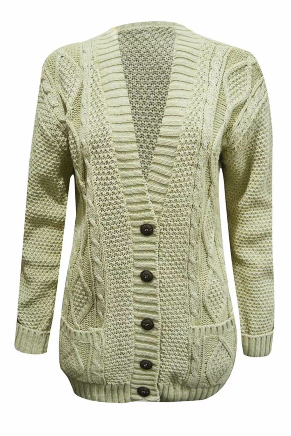 Women Stone Chunky Cable Knit Cardigan