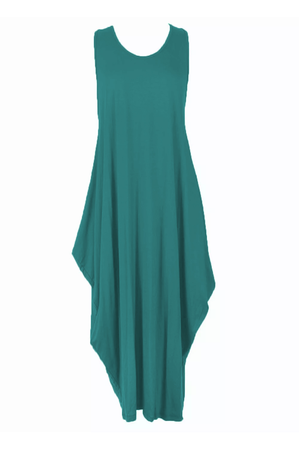 Women Teal Plus Size Parachute Tulip Dress