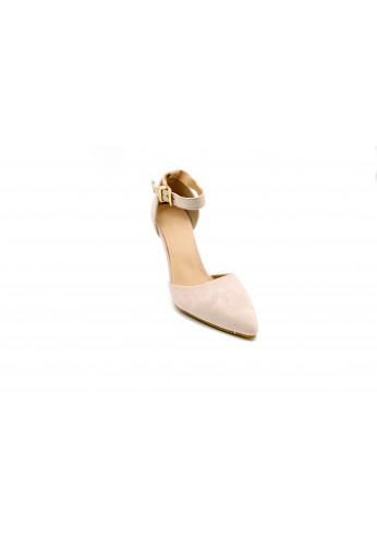 Women Unisex Low Kitten Heel Nude Suede